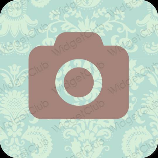 Esthétique brun Camera icônes d'application