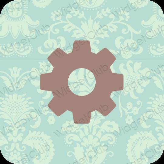 Естетски браон Settings иконе апликација