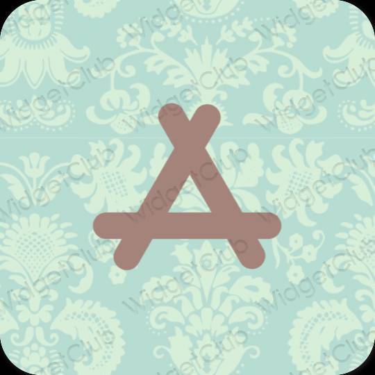 Estetyka pastelowy niebieski AppStore ikony aplikacji