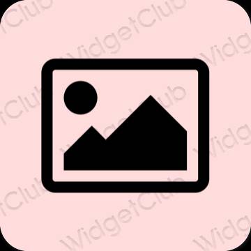 Естетичен пастелно розово Photos икони на приложения