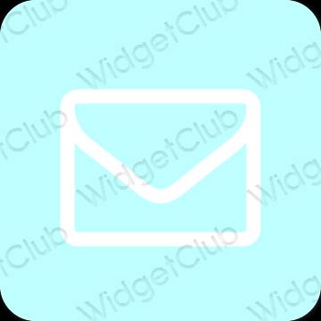 Estetic albastru pastel Mail pictogramele aplicației