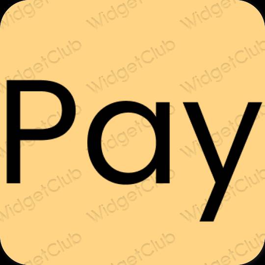 Estetyka brązowy PayPay ikony aplikacji