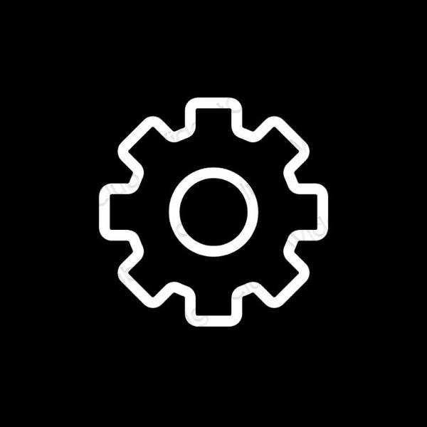 เกี่ยวกับความงาม สีดำ Settings ไอคอนแอพ