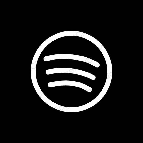 Estetisk svart Spotify app ikoner