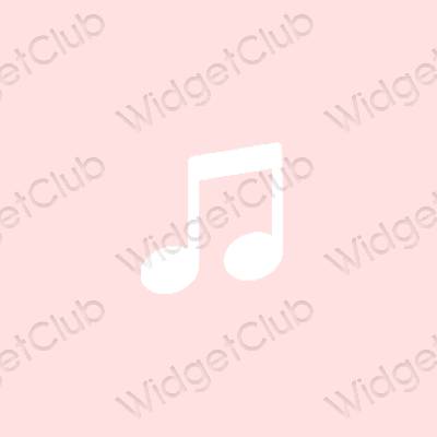 Estetik merah jambu TikTok ikon aplikasi