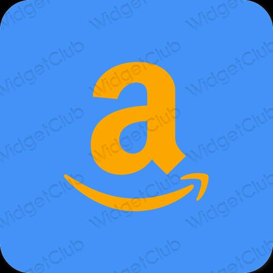 Estético azul neón Amazon iconos de aplicaciones