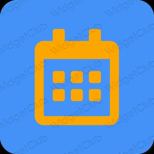 Esztétika kék Calendar alkalmazás ikonok