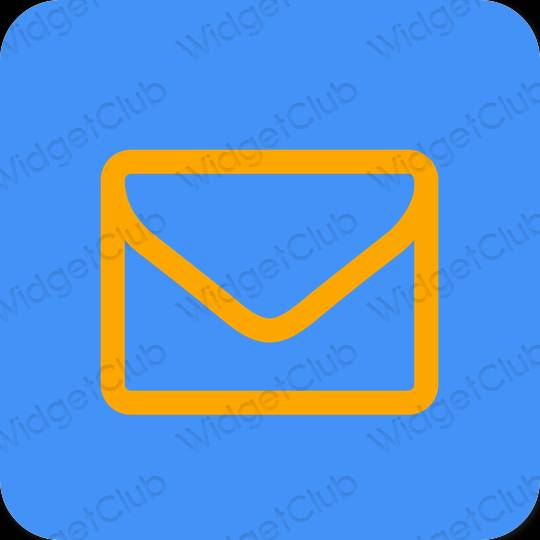 эстетический неоновый синий Mail значки приложений