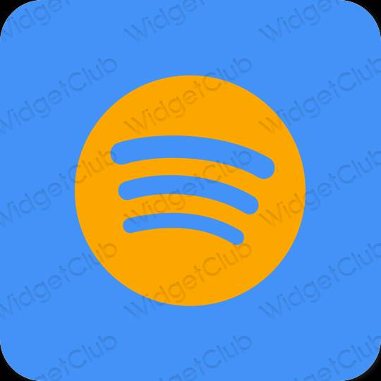 Estético azul neón Spotify iconos de aplicaciones