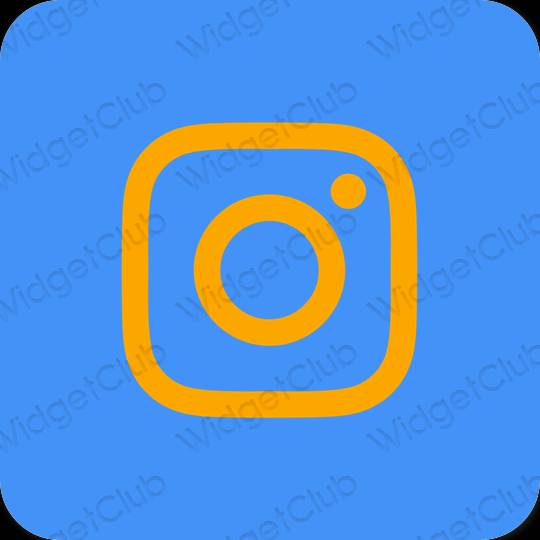 Estetic albastru neon Instagram pictogramele aplicației