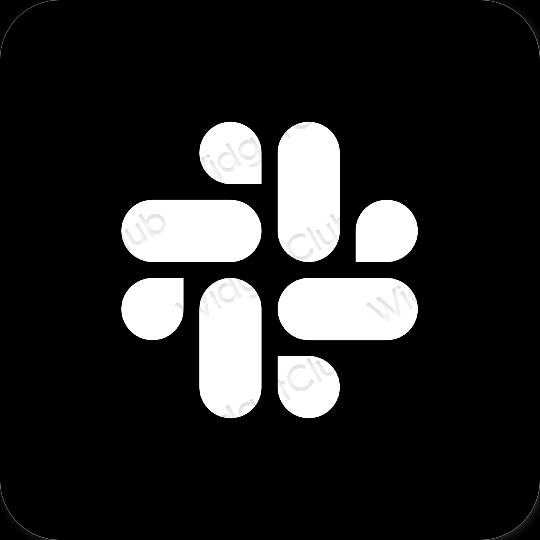 Estetické čierna Slack ikony aplikácií