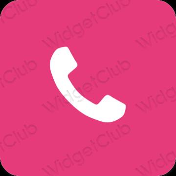Estetic roz neon Phone pictogramele aplicației