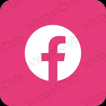 Stijlvol Neon roze Facebook app-pictogrammen