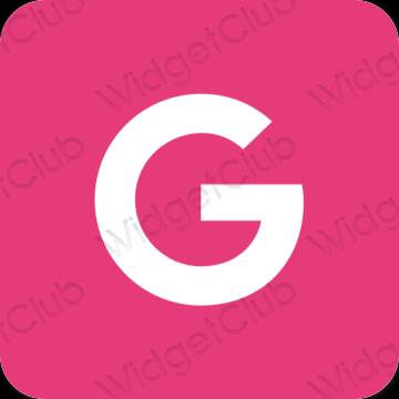 Thẩm mỹ neon màu hồng Google biểu tượng ứng dụng