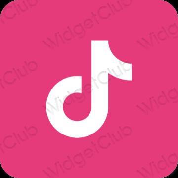 미적인 네온 핑크 TikTok 앱 아이콘