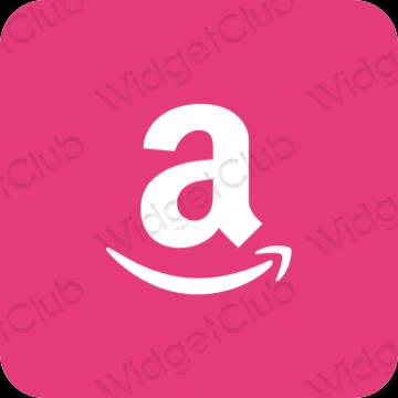 Estetisk neon rosa Amazon app ikoner