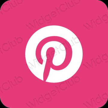 Aesthetic neon pink Pinterest app icons