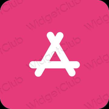 Estetyka neonowy róż AppStore ikony aplikacji