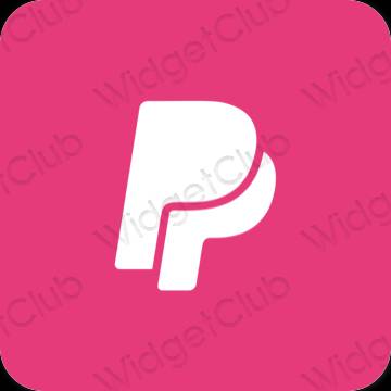Esteetiline neoon roosa Paypal rakenduste ikoonid