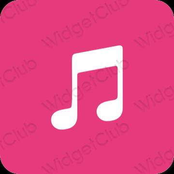 Estetisk neon rosa Music app ikoner