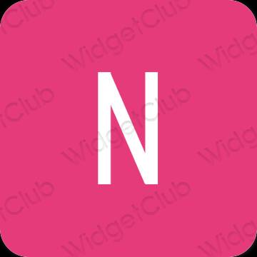 Estetisk neon rosa Netflix app ikoner