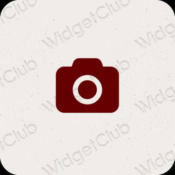Естетичен бежово Camera икони на приложения