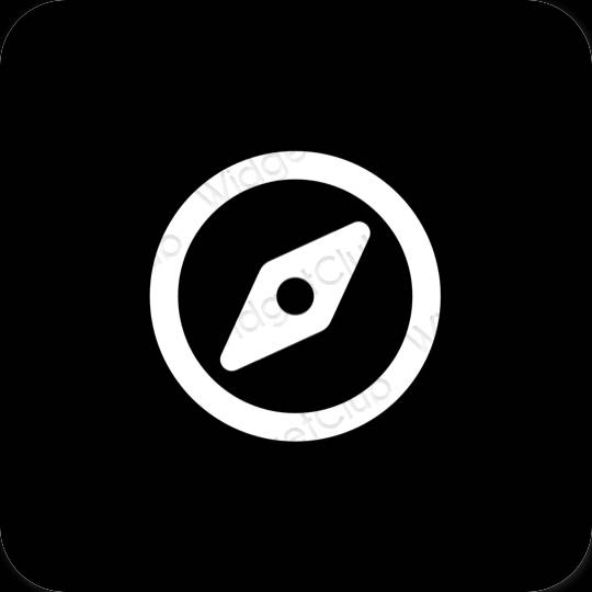 Aesthetic black Safari app icons