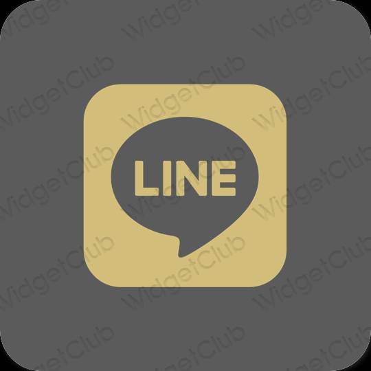 جمالي اللون الرمادي LINE أيقونات التطبيق