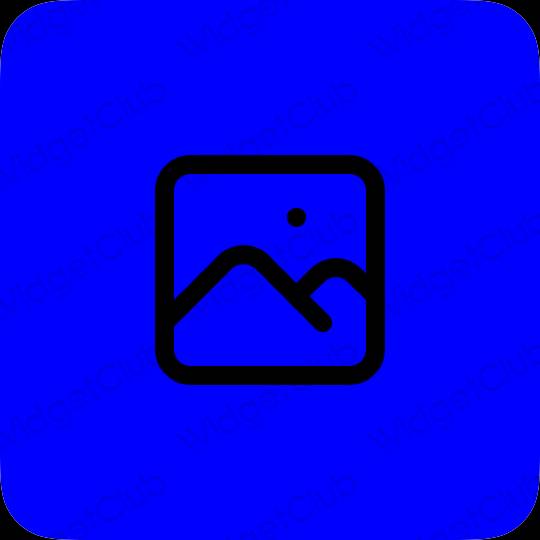 Aesthetic blue Photos app icons
