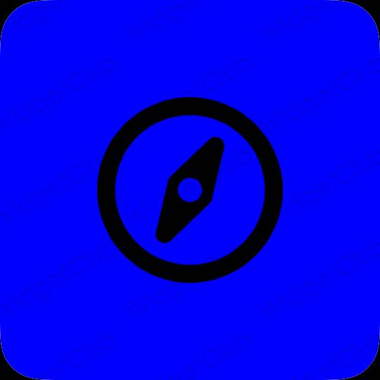 Aesthetic blue Safari app icons