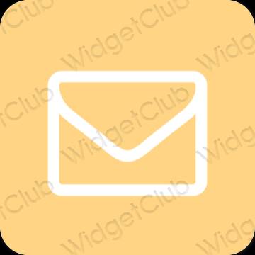 Estetický oranžový Mail ikony aplikací