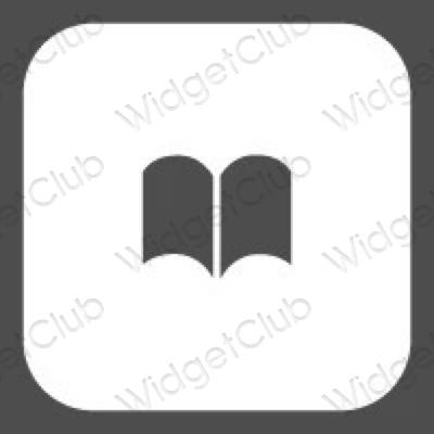 Estético cinzento Books ícones de aplicativos