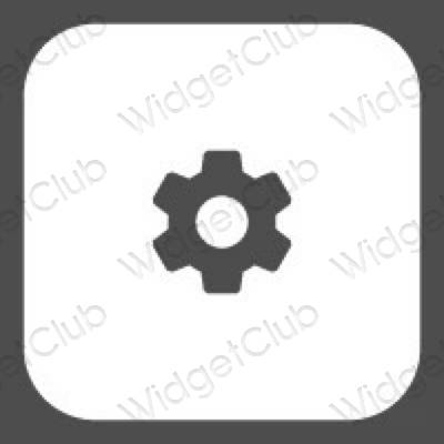 Estetsko siva Settings ikone aplikacij