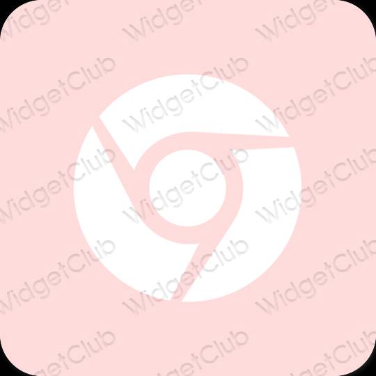 Estetsko pastelno roza Chrome ikone aplikacij