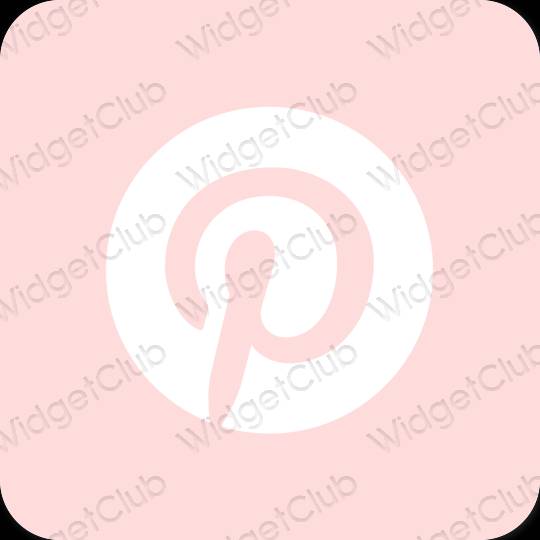 Estetis merah muda pastel Pinterest ikon aplikasi