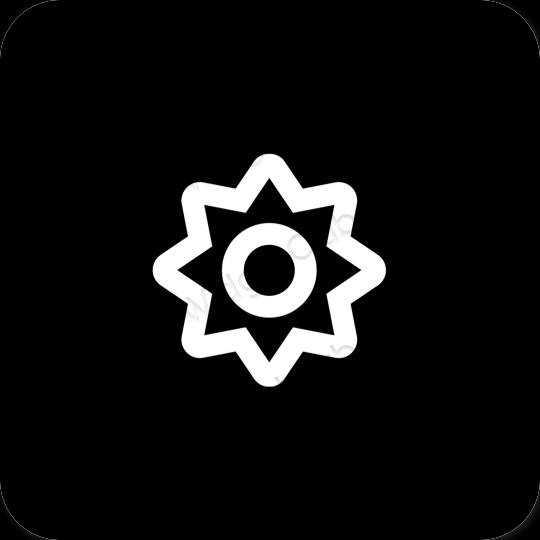 Estetické čierna Settings ikony aplikácií
