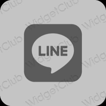 Æstetisk grå LINE app ikoner