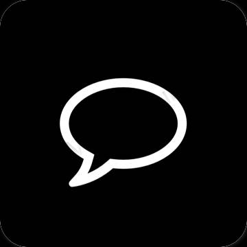 Estetik hitam Messages ikon aplikasi