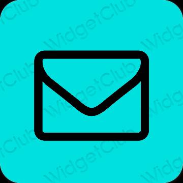 Estetik biru Mail ikon aplikasi