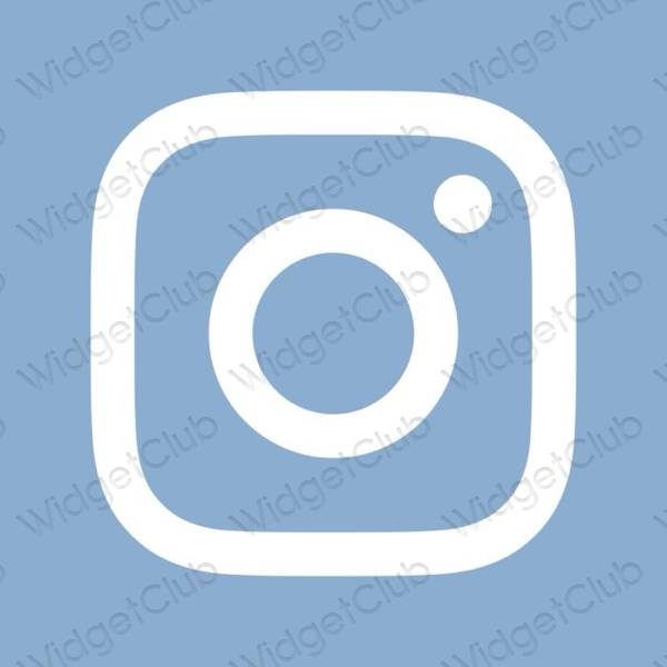 Ესთეტიური პასტელი ლურჯი Instagram აპლიკაციის ხატები