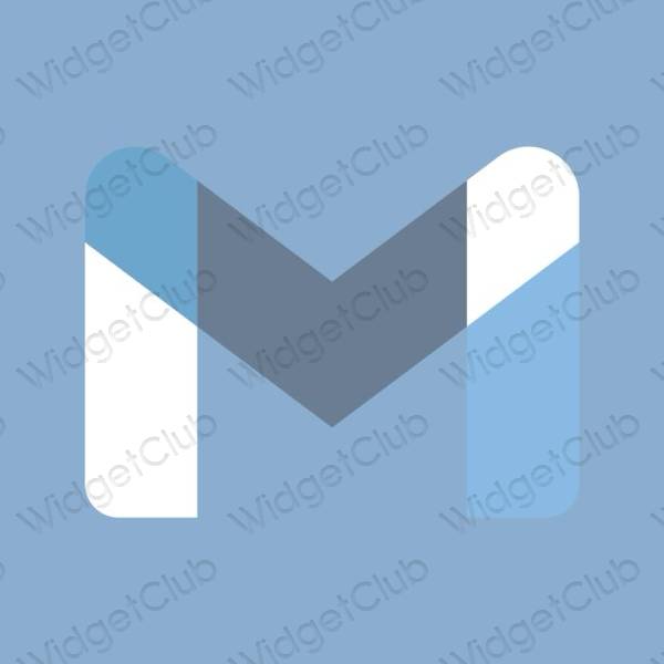 Estetyka pastelowy niebieski Gmail ikony aplikacji