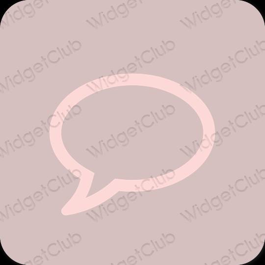 Estetic roz pastel Messages pictogramele aplicației