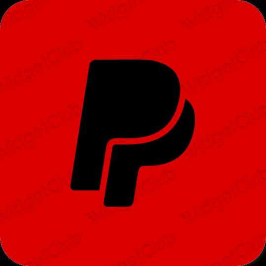 Estetický Červené Paypal ikony aplikací