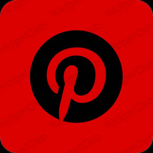 Ästhetisch rot Pinterest App-Symbole