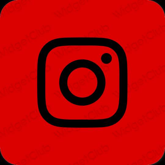 Esteettinen punainen Instagram sovelluskuvakkeet