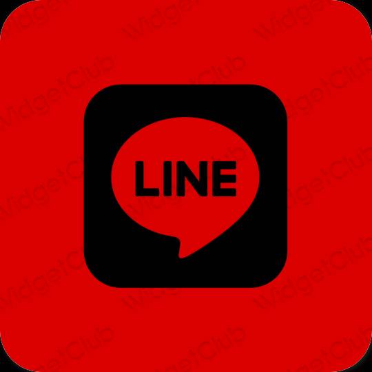 جمالي أحمر LINE أيقونات التطبيق