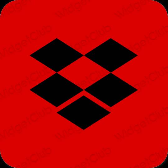 Esteetiline punane Dropbox rakenduste ikoonid