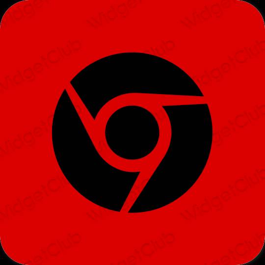 Estetický Červené Chrome ikony aplikací