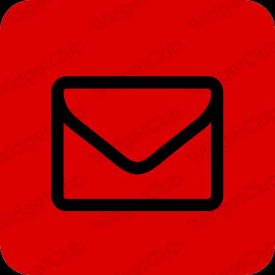 Estetic roșu Mail pictogramele aplicației