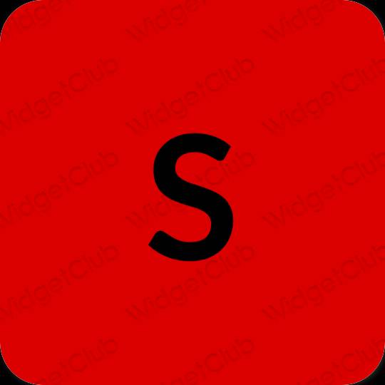 Estetický Červené SHEIN ikony aplikací